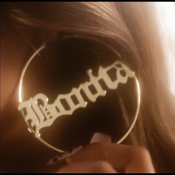 (SOLD) 14k Gold plated Bonita Hoop Earrings - Picture 5 of 5